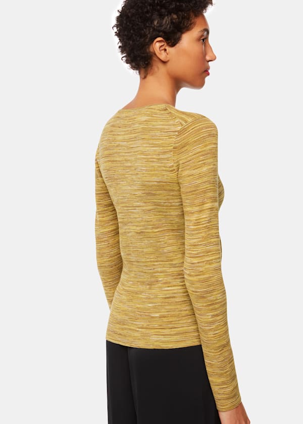 Multicolour Spacedye Button Front Cardigan