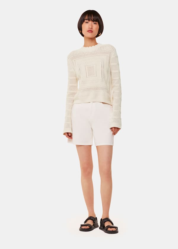 Ivory Crochet Detail Knit