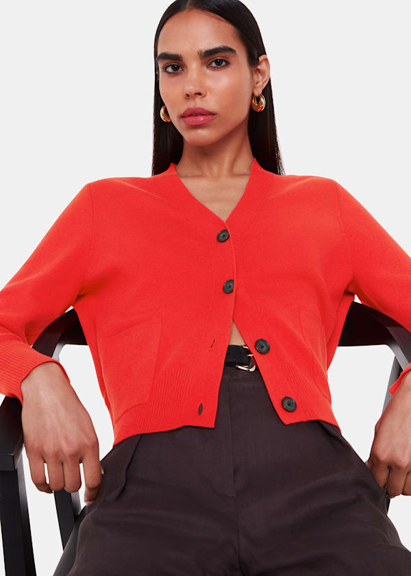 Red Leah Pocket Detail Cardigan
