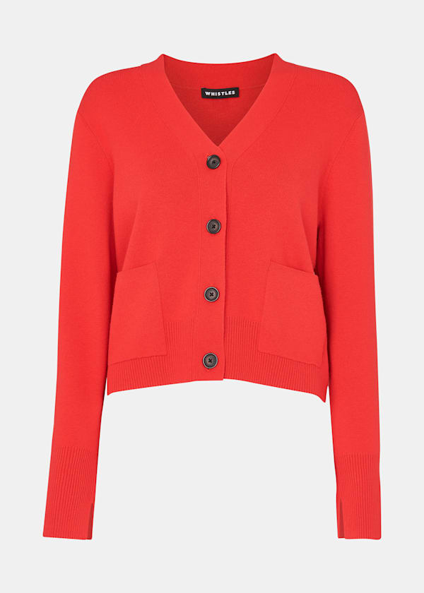 Red Leah Pocket Detail Cardigan