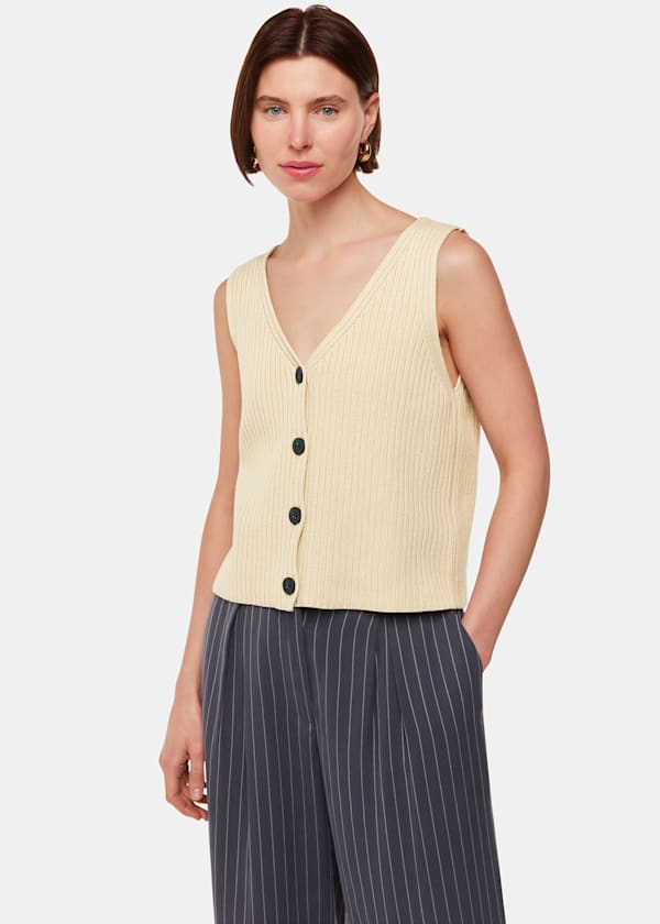 Butter Button Front V Neck Tank