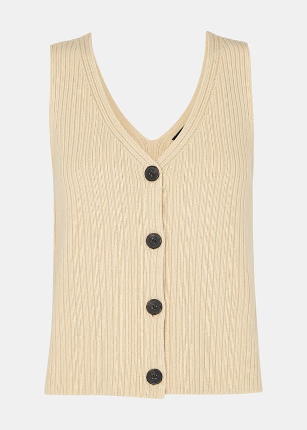 Button Front V Neck Tank