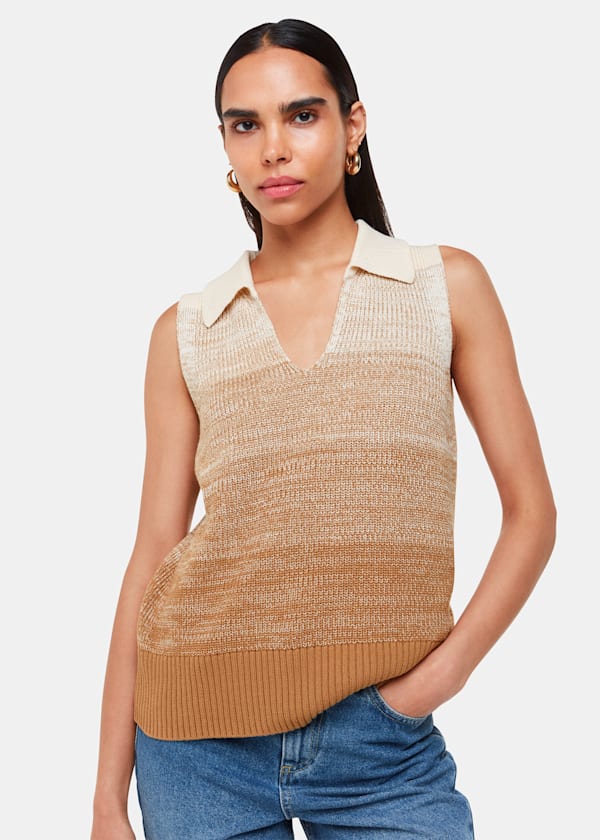 Multicolour Ombre Collar Tank