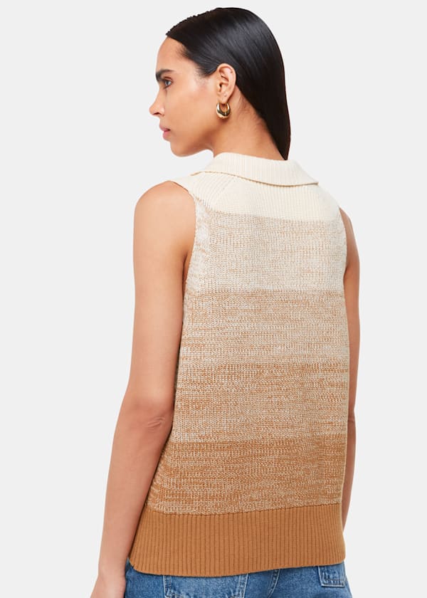 Multicolour Ombre Collar Tank