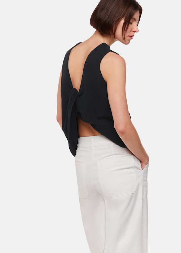 Black Twist Back Detail Tank