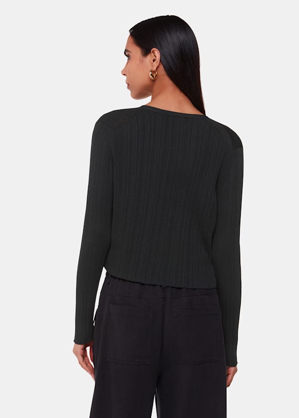 Black Tie Front Detail Cardigan