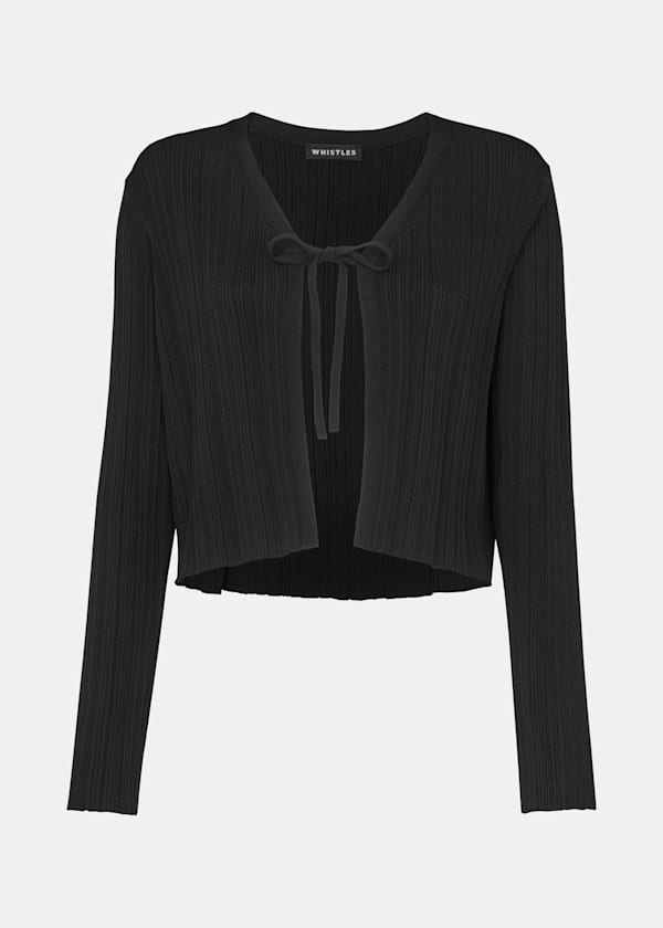 Black Tie Front Detail Cardigan