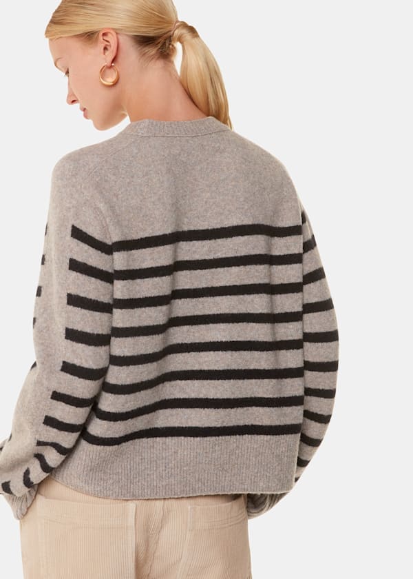 Multicolour Wool Mix Stripe Contrast Knit