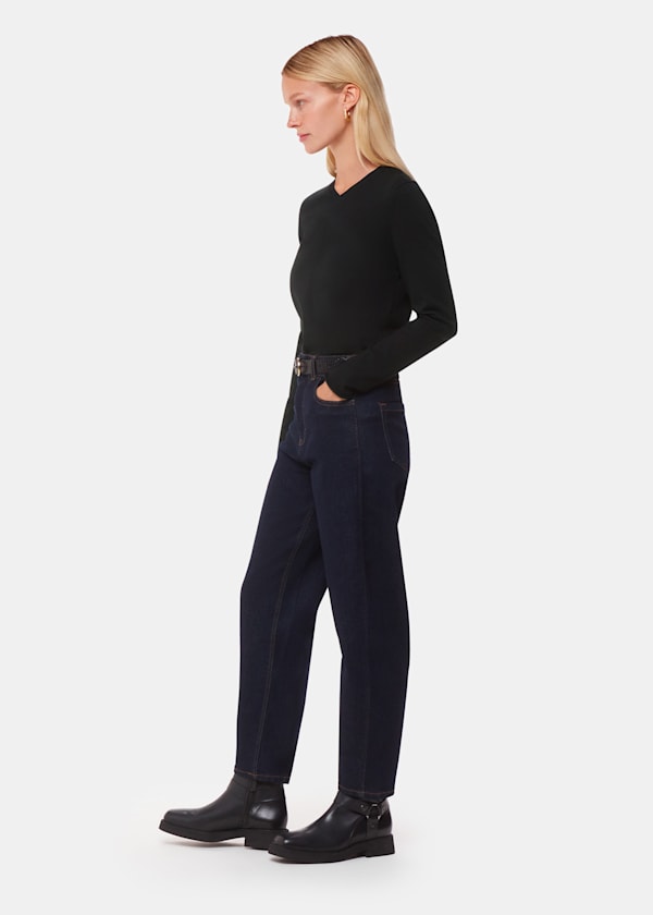 Black Mila V Neck Knit
