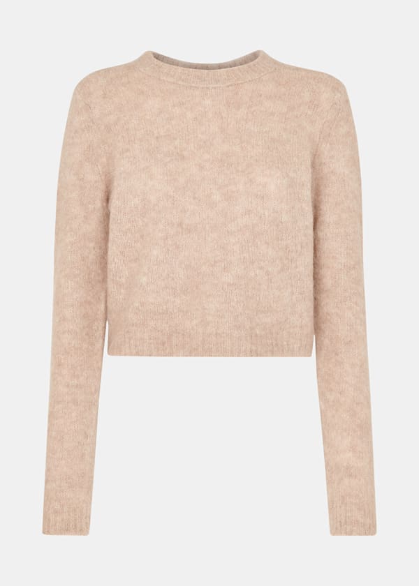 Neutral Alpaca Mix Fluffy Knit