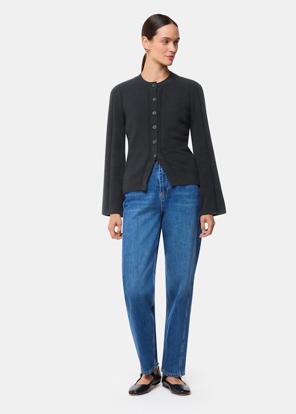 Black Wide Sleeve Detail Cardigan