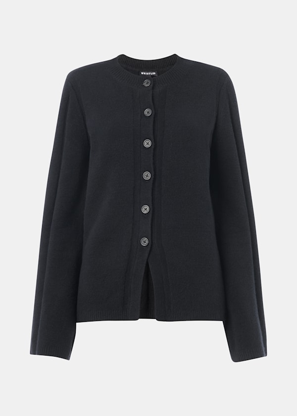 Black Wide Sleeve Detail Cardigan