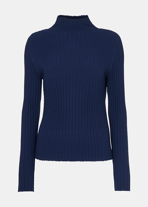 Textured Detail High Neck Knit