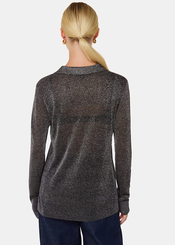 Black Sparkle Knit Shirt
