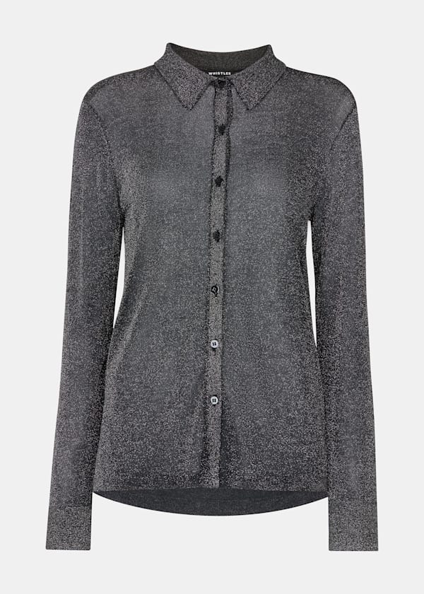 Black Sparkle Knit Shirt