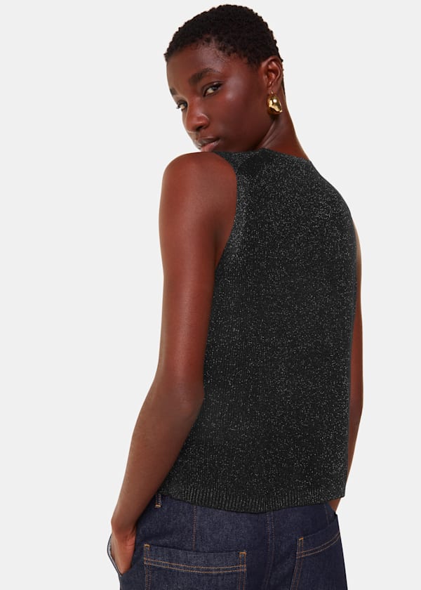 Black Sparkle Knit Tank