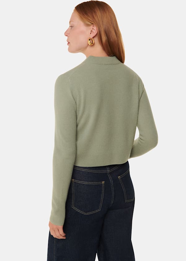 Sage Green Wool Cropped Sweater