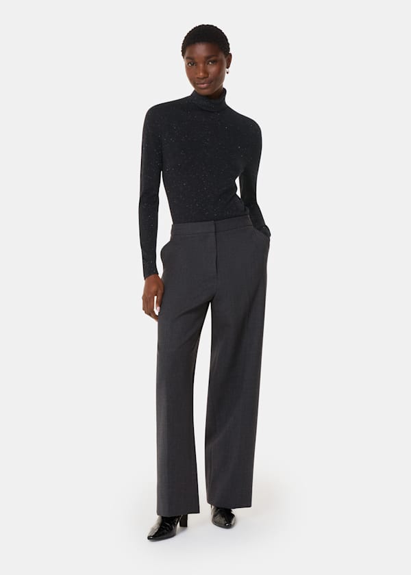 Black Annie Sparkle Roll Neck