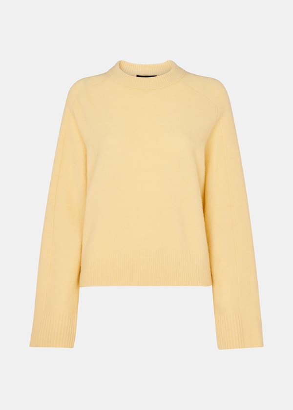 Yellow Alana Wool Mix Crew Neck