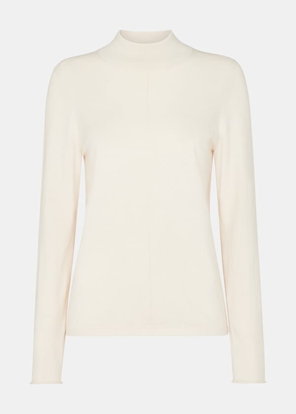 Ivory Mira Funnel Neck Knit