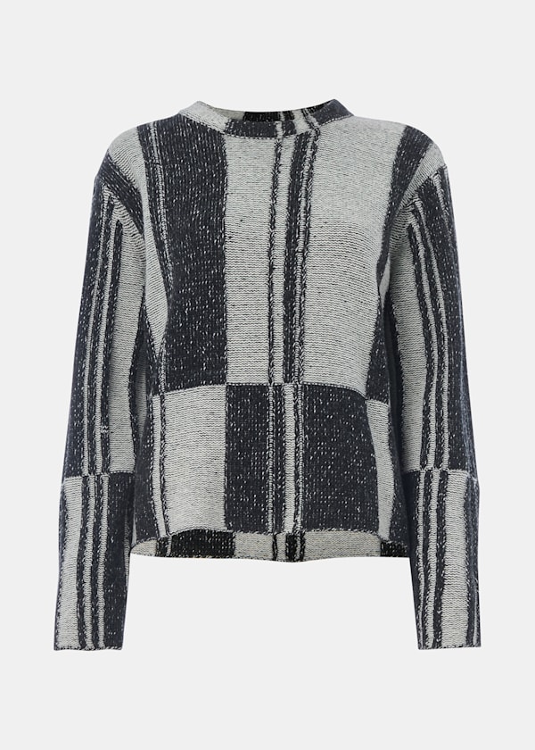 Black Block Stripe Wool Knit