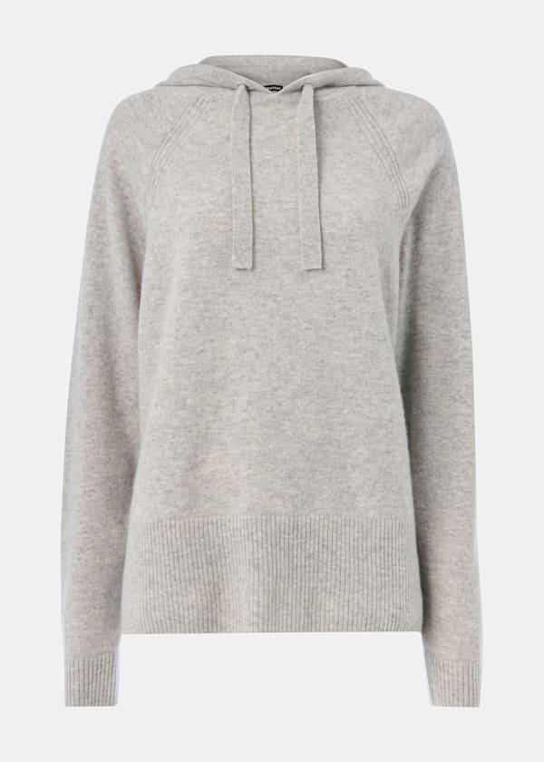 Grey Marl Cashmere Hoodie