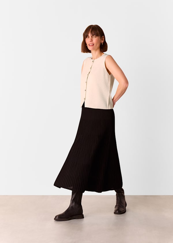 Oatmeal Lucy Button Front Knit Tank