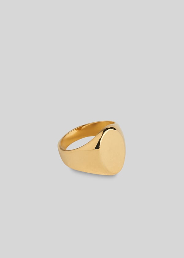 Gold Oval Signet Ring