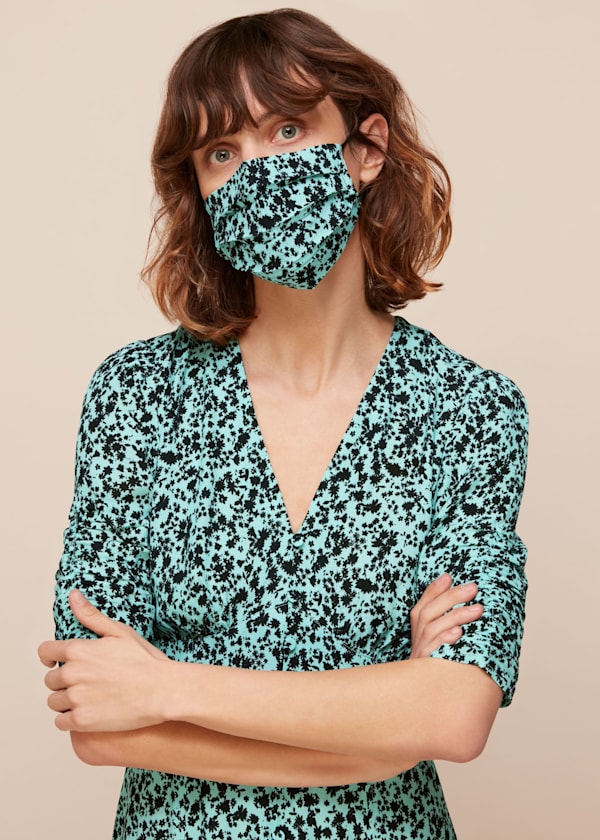 Blue Midnight Meadow Face Covering