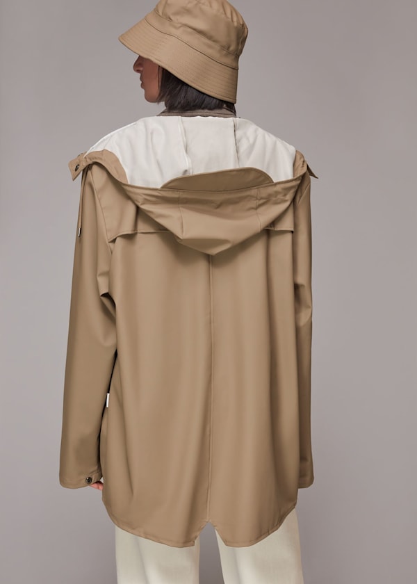 Taupe Rains Hooded Jacket