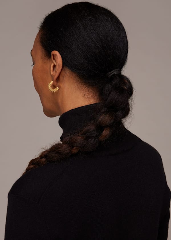 Gold Seed Bead Chunky Hoop
