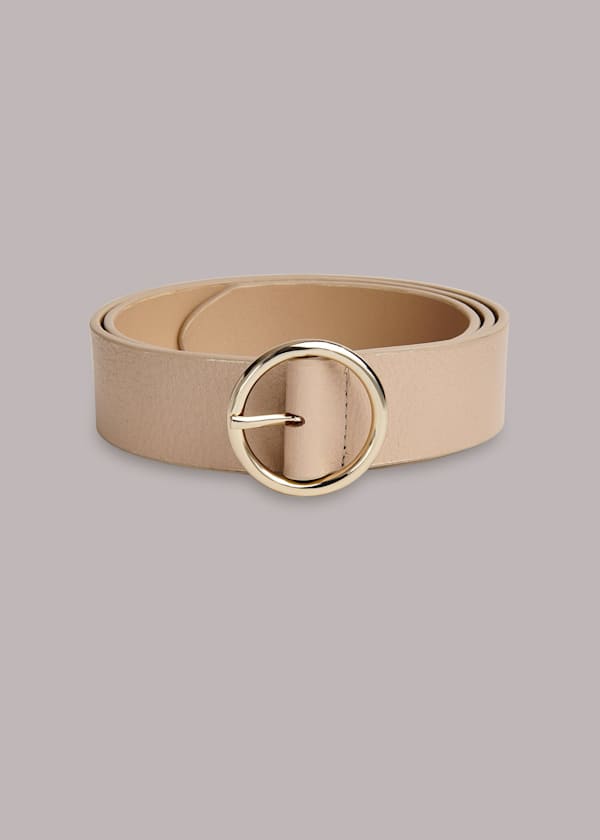 Ivory Circle Buckle Belt