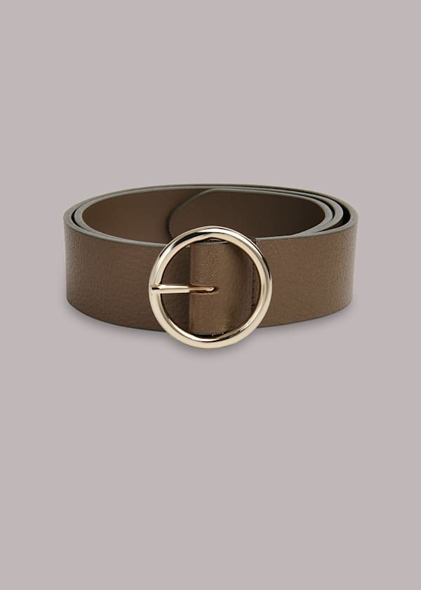 Khaki Circle Buckle Belt
