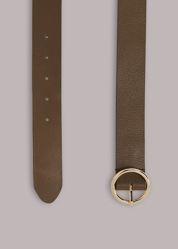 Khaki Circle Buckle Belt