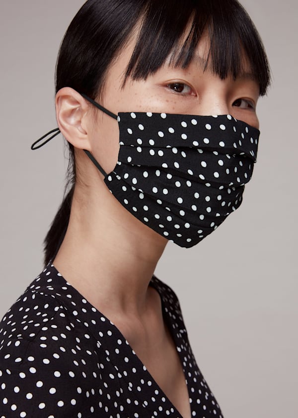 Black Irregular Spot Face Covering