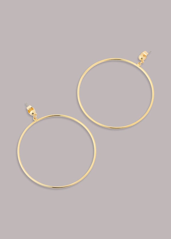 Gold Large Stud Hoop Earring