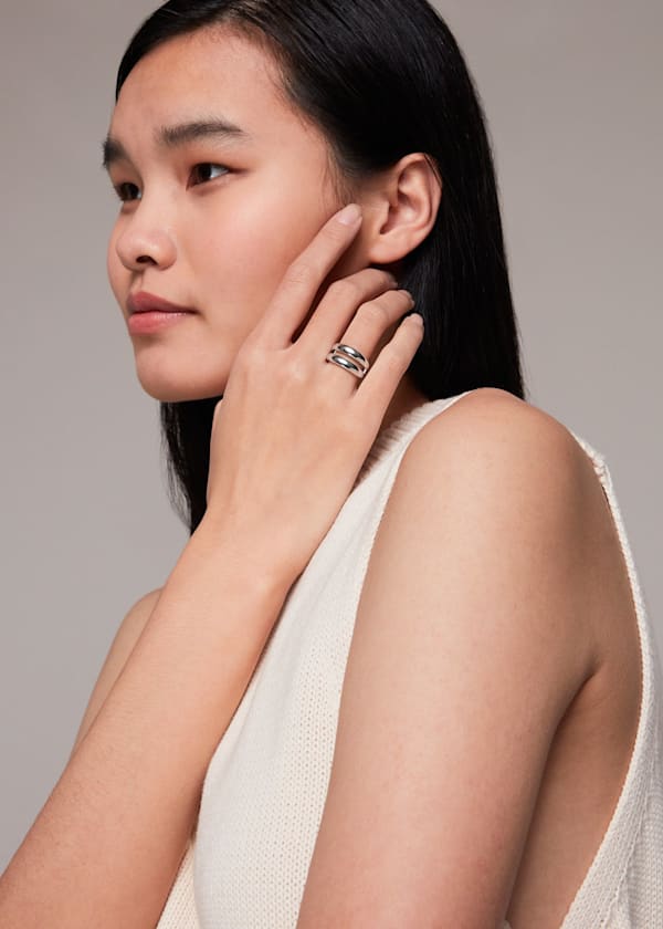 Silver Double Ring