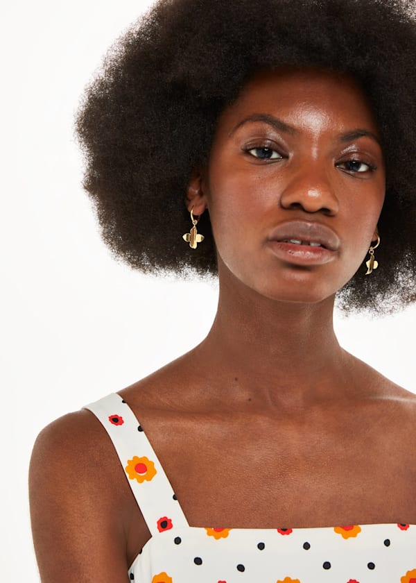 Gold Leaf Hoop Earring