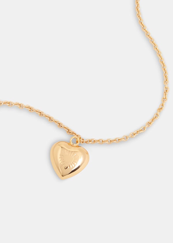 Gold Chunky Heart Pendant Necklace