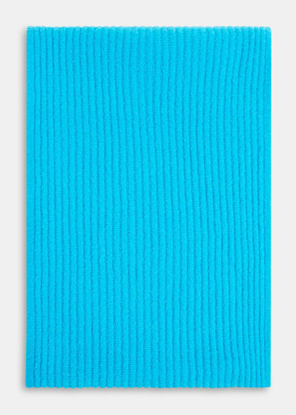 Turquoise Wool Mix Rib Scarf