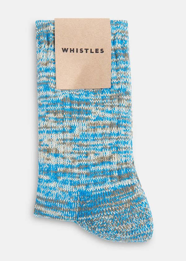 Blue Chunky Marl Socks