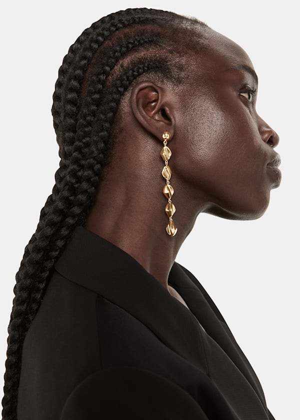 Gold Molten Beaded Earring
