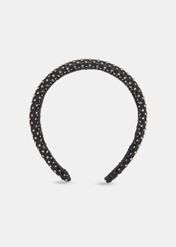 Black Diamante Mesh Satin Headband