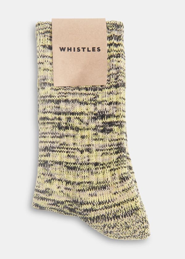 Yellow Chunky Marl Socks