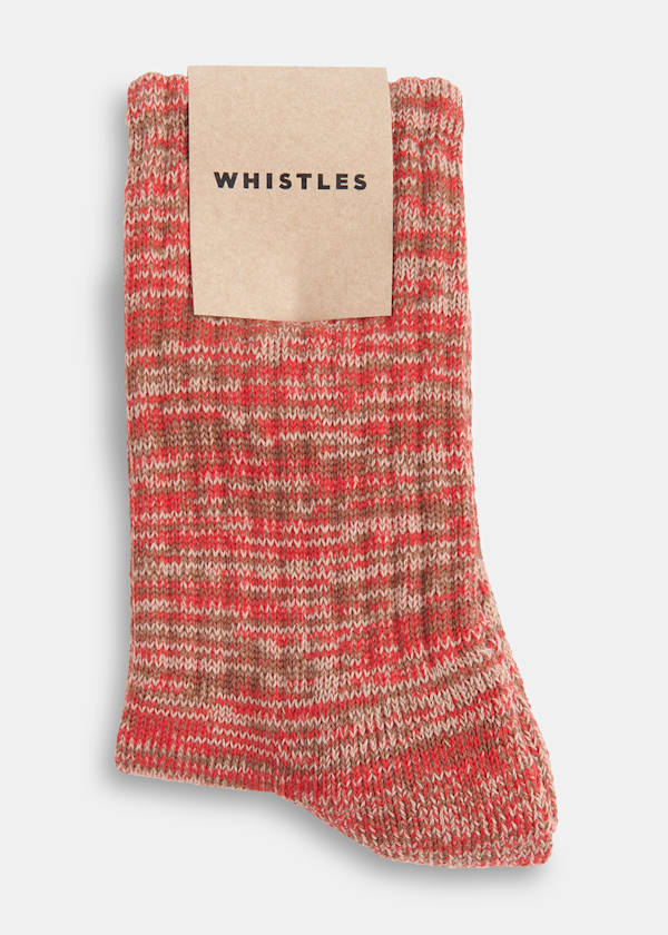Red Chunky Marl Socks