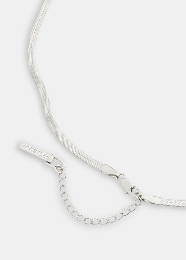 Silver Flat Snake Chain Necklace