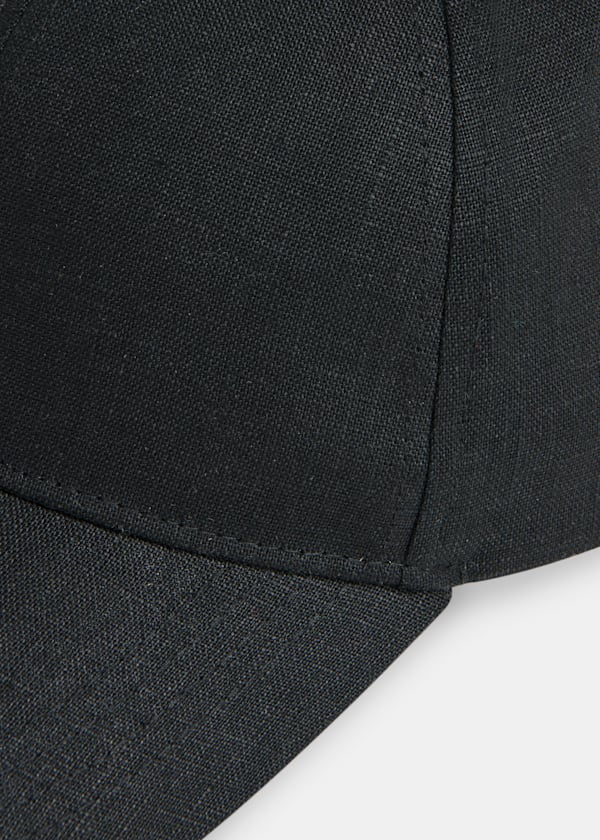 Black Linen  Cap