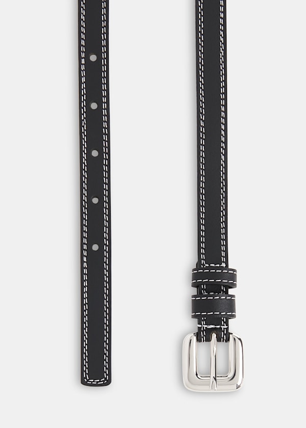 Black and White Square Buckle Belt