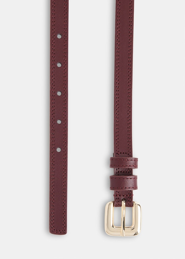 Plum Square Buckle Belt