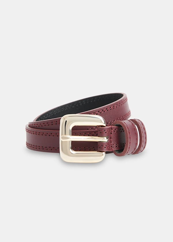 Plum Square Buckle Belt